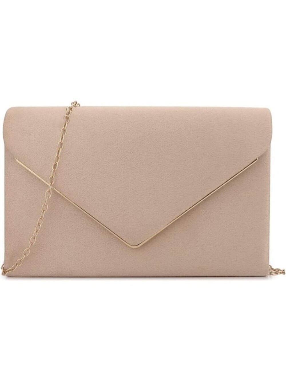 🆕 Women Cream Clutch Evening Purse Evening Party Velvet Suede Pleated Handbag